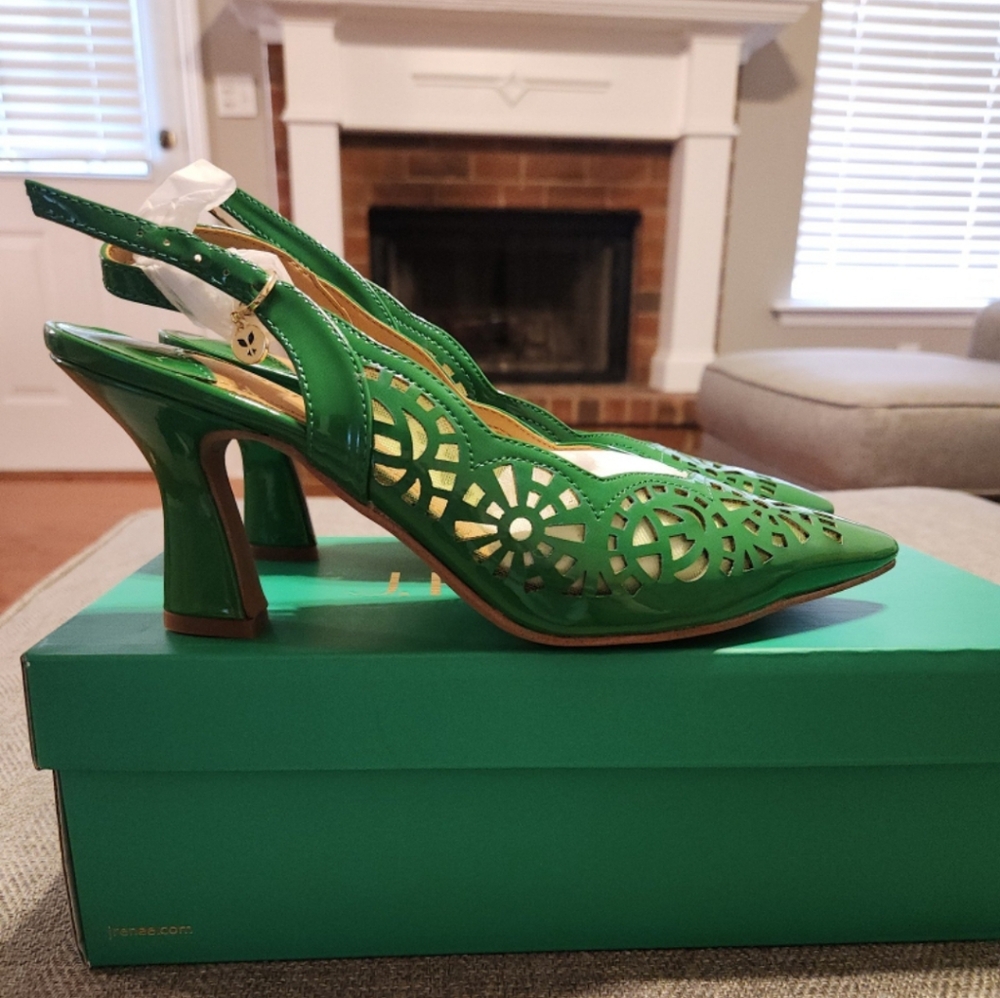 J. Renee Valerian Green Patent Pump Sz. 9